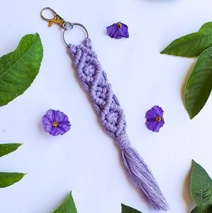 3 Diamond Handmande Macrame keychain Purse Charm